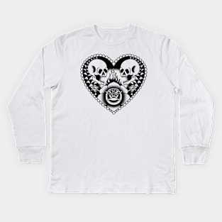 Skull Love Traditional Tattoo Kids Long Sleeve T-Shirt